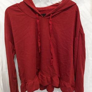 free press Maroon Ruffled Hoodie